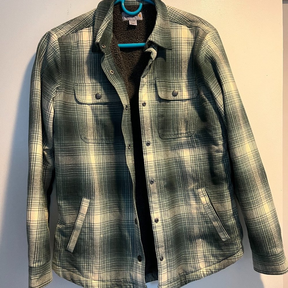 Carhartt plaid lined coat, size S